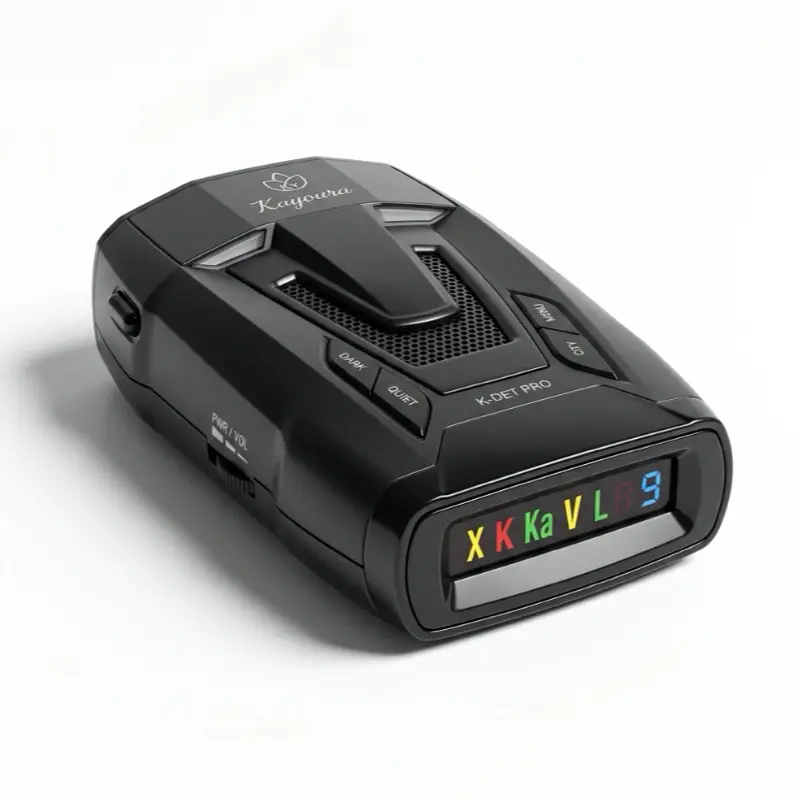 Kayoura High Performance Laser Radar Detector - 360 Degree Protection, Bilingual Voice Alerts, Advanced False Signal Filter, High Sensitivity Car Radar Receiver, Sleek Black Design speed trap detector dash mount auto security stealth highway city mode tra
