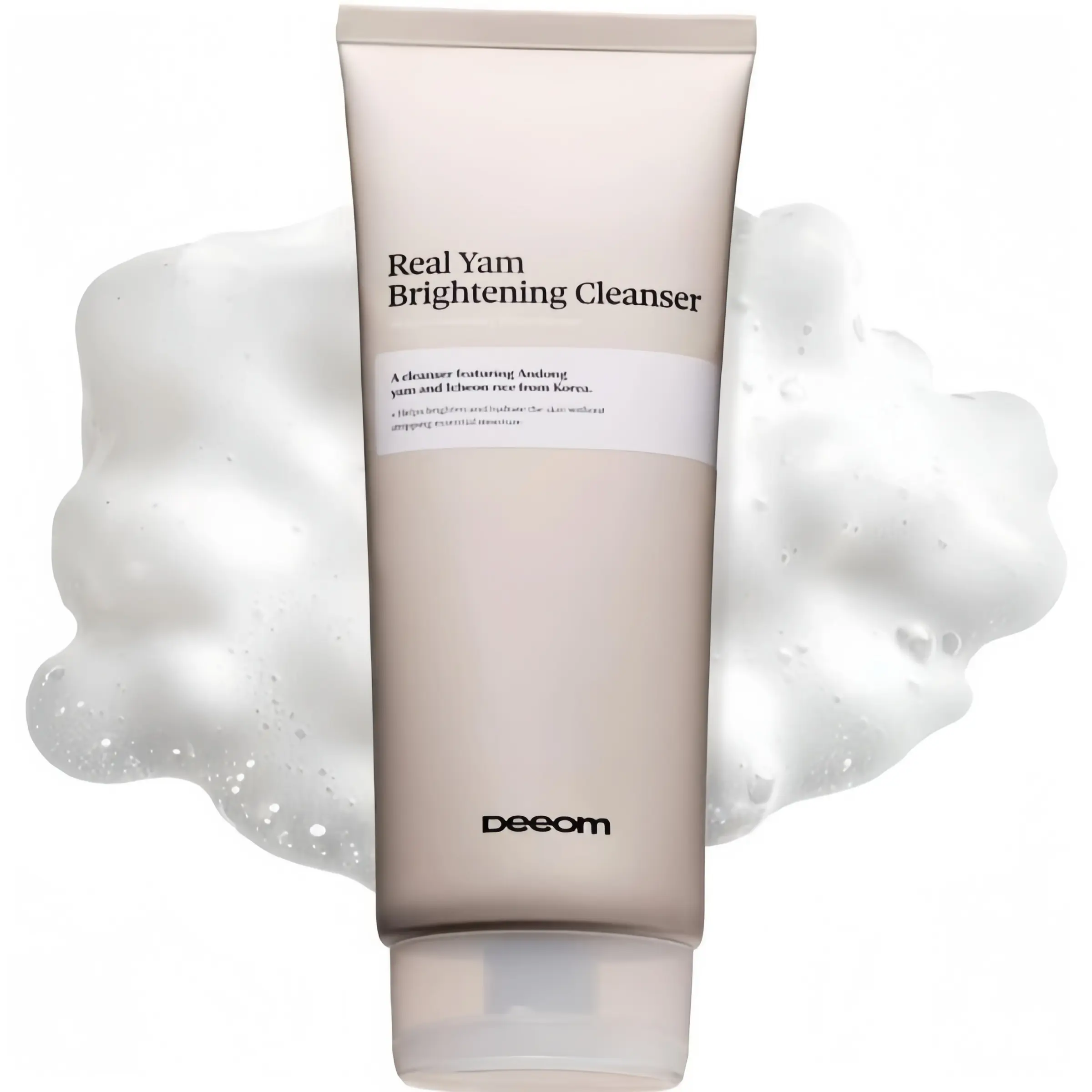 DEEOM K-Beauty Glow Brightening HydratingFacial Cleanser  & Rice ExtractCreamy Foaming Face Wash for Dull Dry Skin IGentle Non-Stripping Daily Cleanser, AM/PM Use,Morning & Evening Use, Daily AM & PMCleansing Moisturizer Moisturizercampingessentials