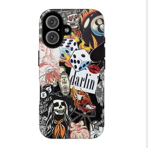 MagSafe Retro Wild West Phone Case, Rodeo Cactus and Vintage Motel Art Design, Dark Western Aesthetic Protective Cover, Wireless Charging Compatible for iPhone 11-17 Plus Pro Max Air