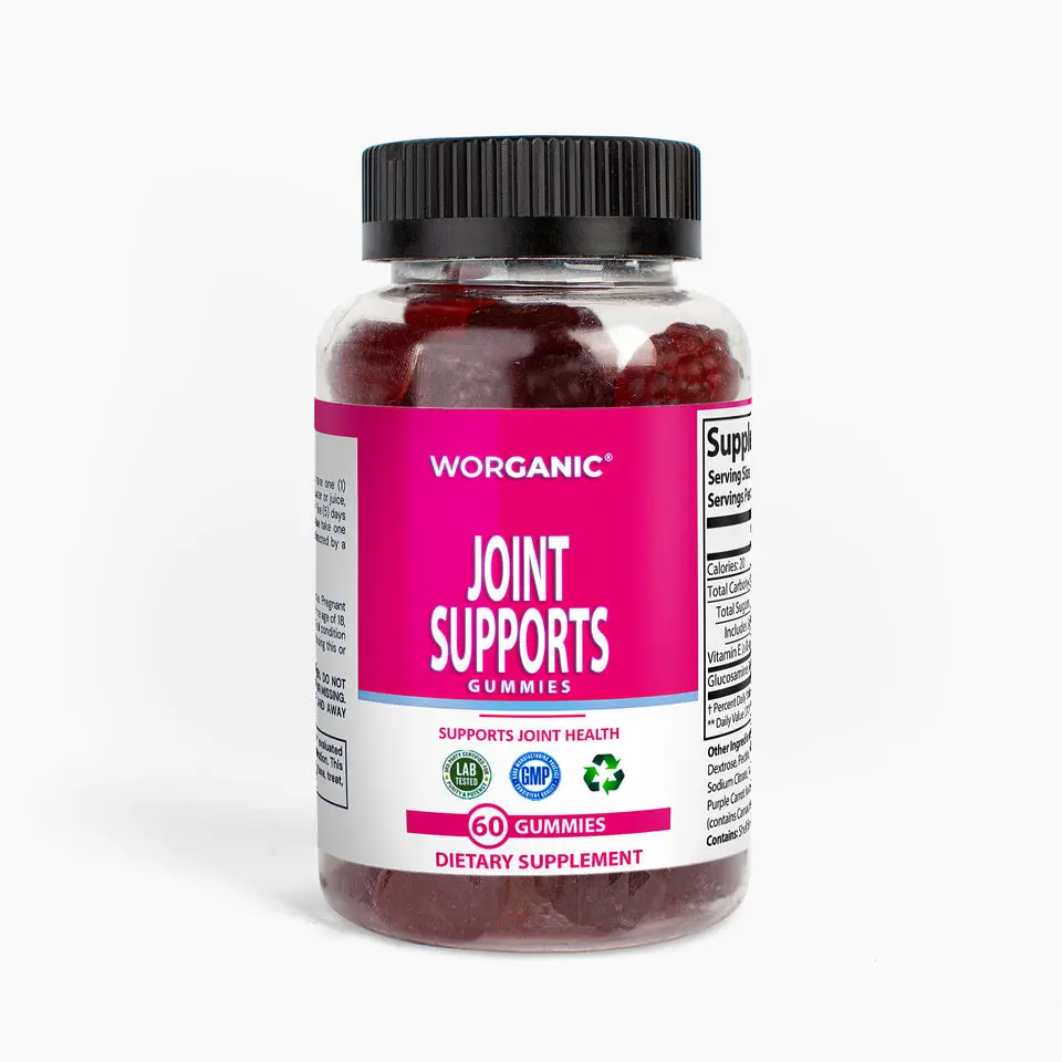 Joint Support Gummies (Adult) - Vitamin D3, Glucosamine Sulfate, Raspberry Flavor - 60 Gummies