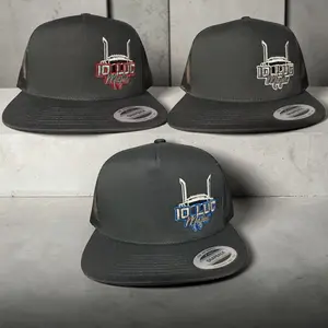 Black on Black 10 Lug Flat Bill SnapBack Men's Trucker Hat with Distinctive Logo for Stylish Outfits Embroidered Hat Casual Hat