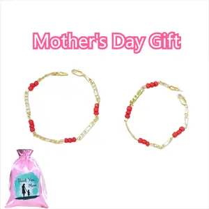 Mother's Day Gift - Exquisite 14k Gold Plated Wine Red Natural Garnet Beaded Bracelets for Women Female Lucky Fashion Jewelry Christmas Gifts SpringStatements