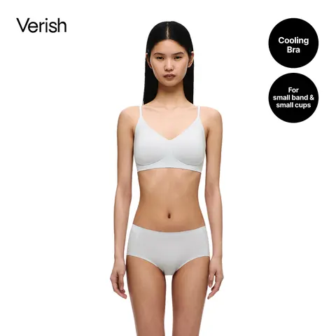 [VERISH] Ice On Strap Hookless Bra - SIZE UP RECOMMENDED - Cooling Wireless Bra for Women - Korean Aqua-X Slim Strap Seamless No Underwire
