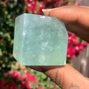 Natural Green Fluorite Crystal Cube