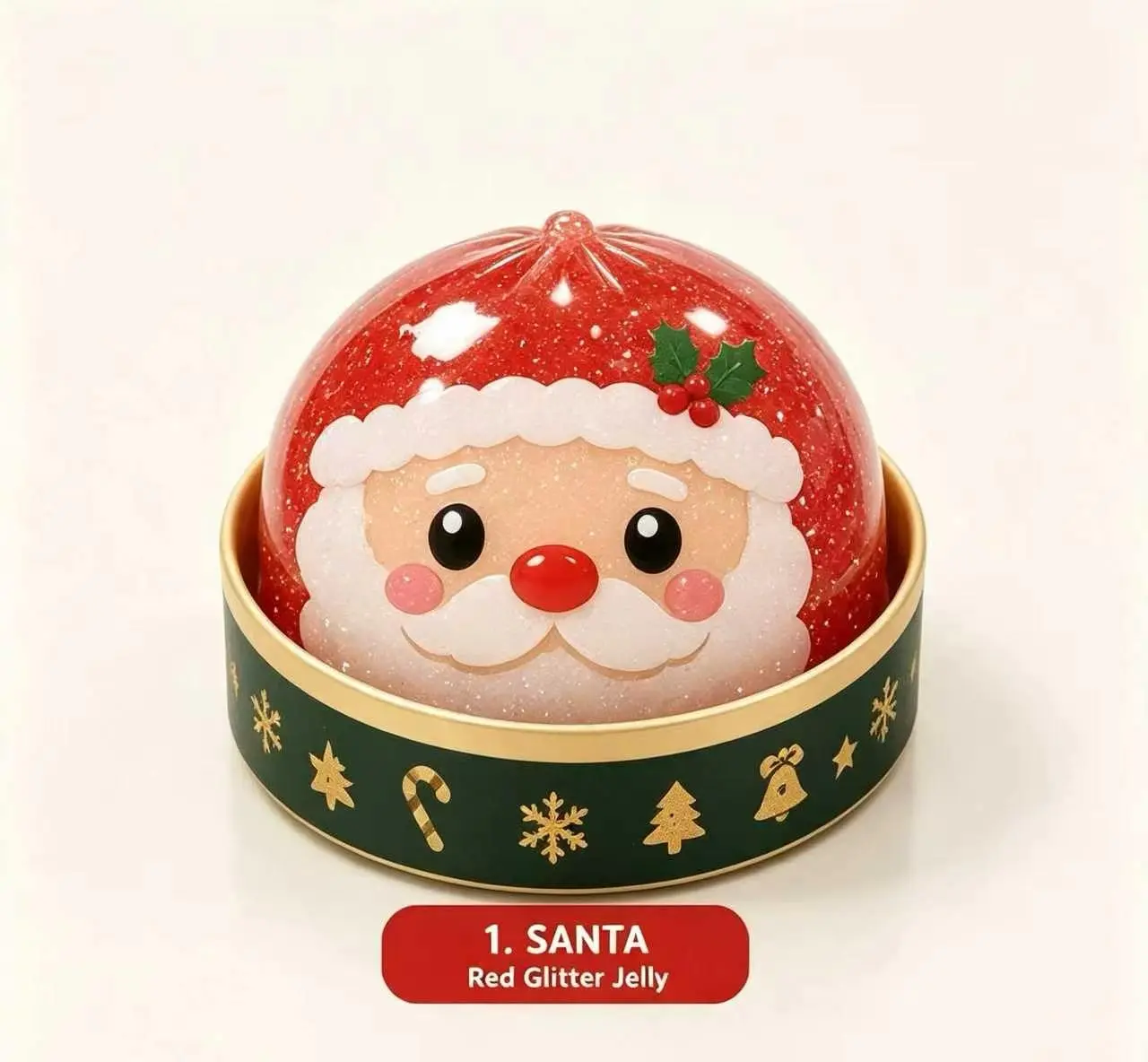 Christmas Jelly Squishy Toy Holiday Gift, Cute Santa Snowman Reindeer Fidget Toy, Soft Sensory Squeeze Collectible