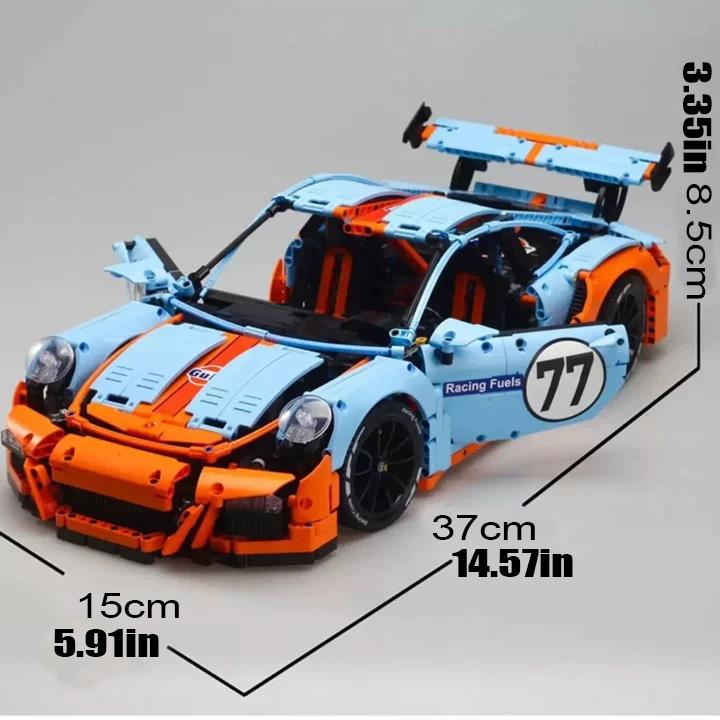 911 Sports Car Model Kit – 1000+Pieces, Dual Motor, 2.4G Remote, LED Lights & Acrylic Display Case | Ultimate Gift for Car Enthusiasts Perfect Holiday Gift