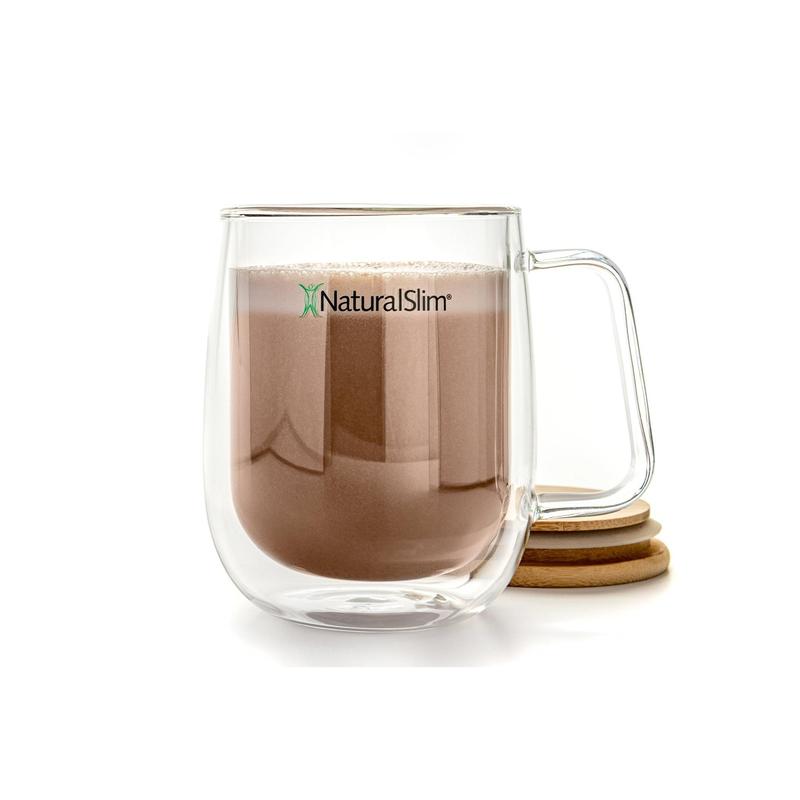 NaturalSlim Double-Walled Glass Cup Set - 400ml Borosilicate Glass Tumbler with Bamboo Lid