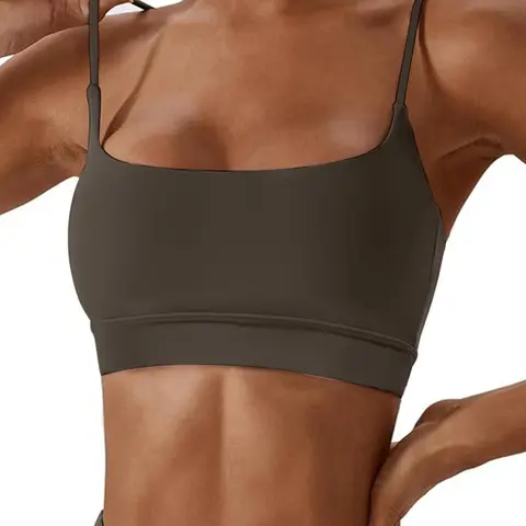 Women's Solid Adjustable Strap Sports Bra, Breathable Comfortable Wireless Workout Stretch Sports Bra, Ladies Sportswear for Indoor Outdoor Wear, Wirefree Sports Bra, Adjustable Sports Bras, Exercise Bra, Fitness Bra