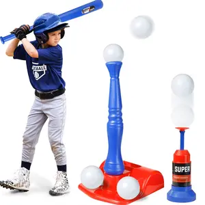 Adjustable T-Ball Training Set for Kids – Practice Baseball Swing with Air Hover Ball Machine & Durable Bat