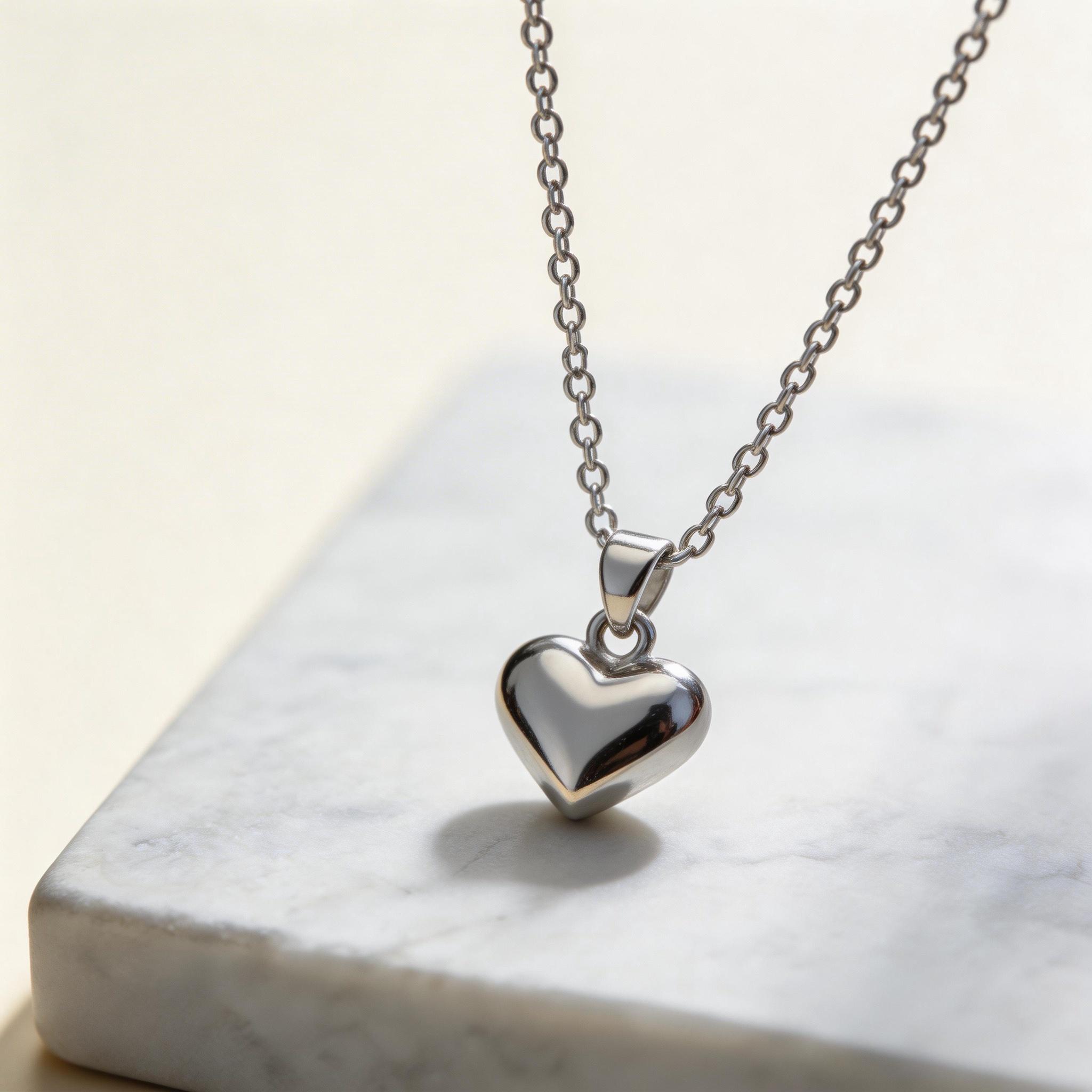 925 Silver Plated Adjustable Heart Lariat Necklace |18 inches Hypoallergenic Delicate Necklace, Nickel-Free & Lead-Free, Minimalist Love Pendant Jewelry Gift for Women