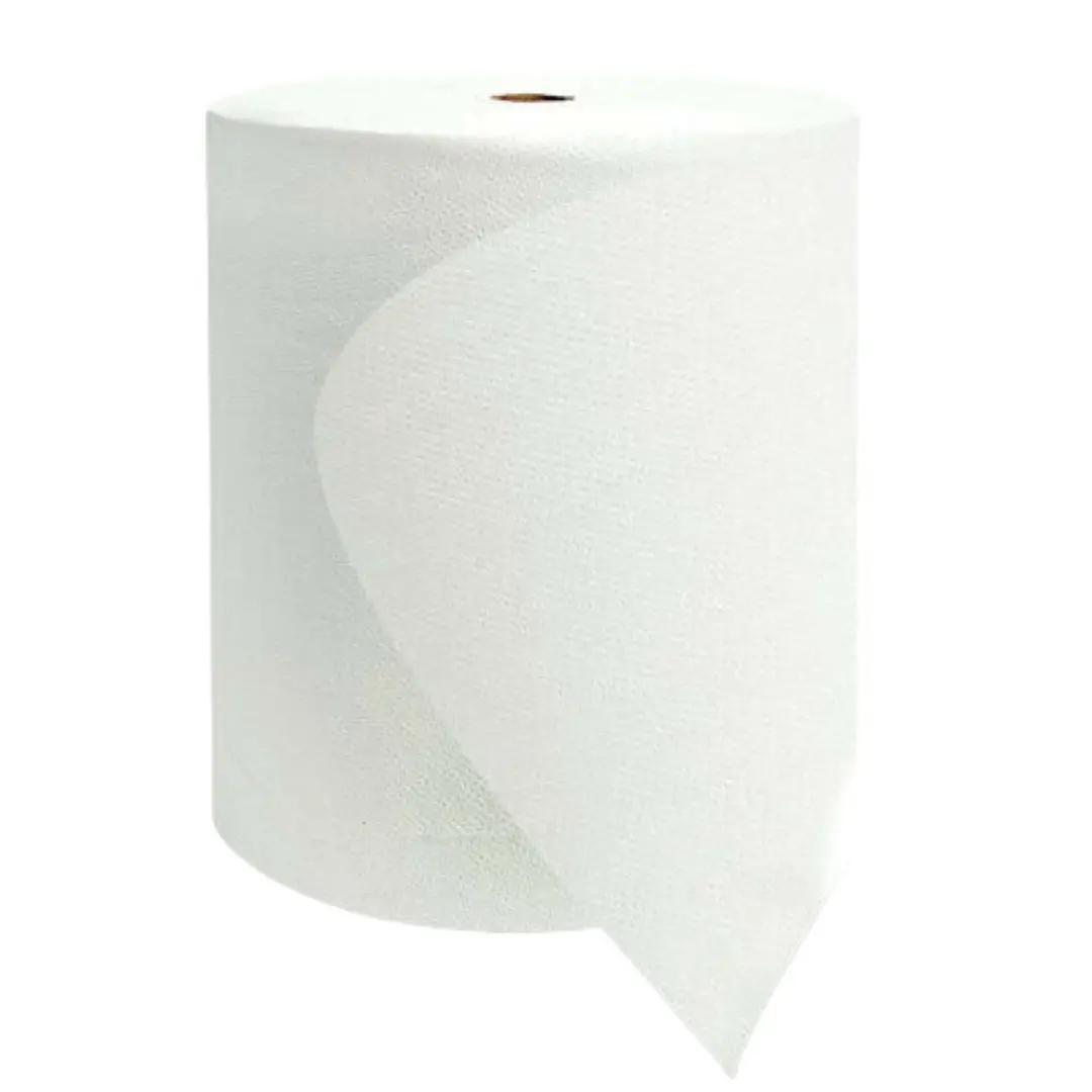 UNO Commercial Paper Towels - 1 Ply Design, Natural White, Perforation-Free, Recycled Paper Towels for Dispenser, Ideal for Kitchen Use