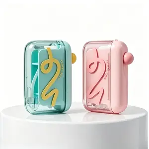 Travel Portable Pop-Up Storage Box, compact refillable design for outdoor tableware. Mini carry case perfect for camping, picnic, BBQ, essential organizer for home and outdoor daily use.