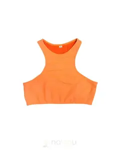 TWINE & LUXE - Caira Ribbed Neon Orange Top