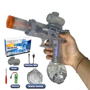 2026 FS Ultimate Electric Water Blaster with Glowing Flame Muzzle (Safe Orange Tip), Fully Automatic 700cc High Capacity Squirt Gun, 32FT Range, Summer Pool Toy for Kids & Adults