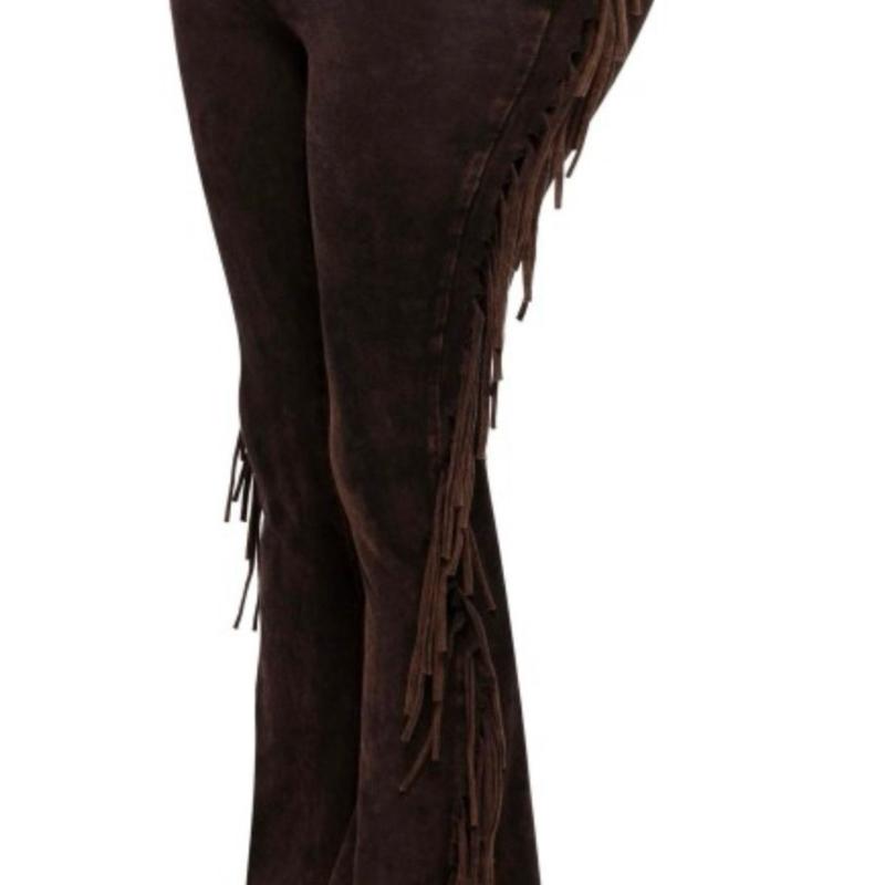 Fringe Pants - Blue Fringed Trousers as shown in the Product Information