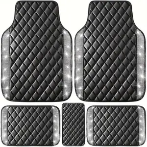 Rhinestone Decor Car Floor Mat, Bling Bling Car Interior Floor Mat, Universal Car Interior Accessories for SUV, Sedan & Truck