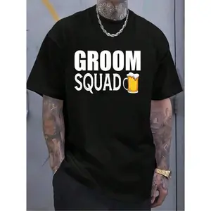 【FathersDayGift】Groom Shirt Matching Wedding Bachelor Party Groomsmen T-Shirt Women's Men's Graphic Tee Crew Neck summer vacation Tops