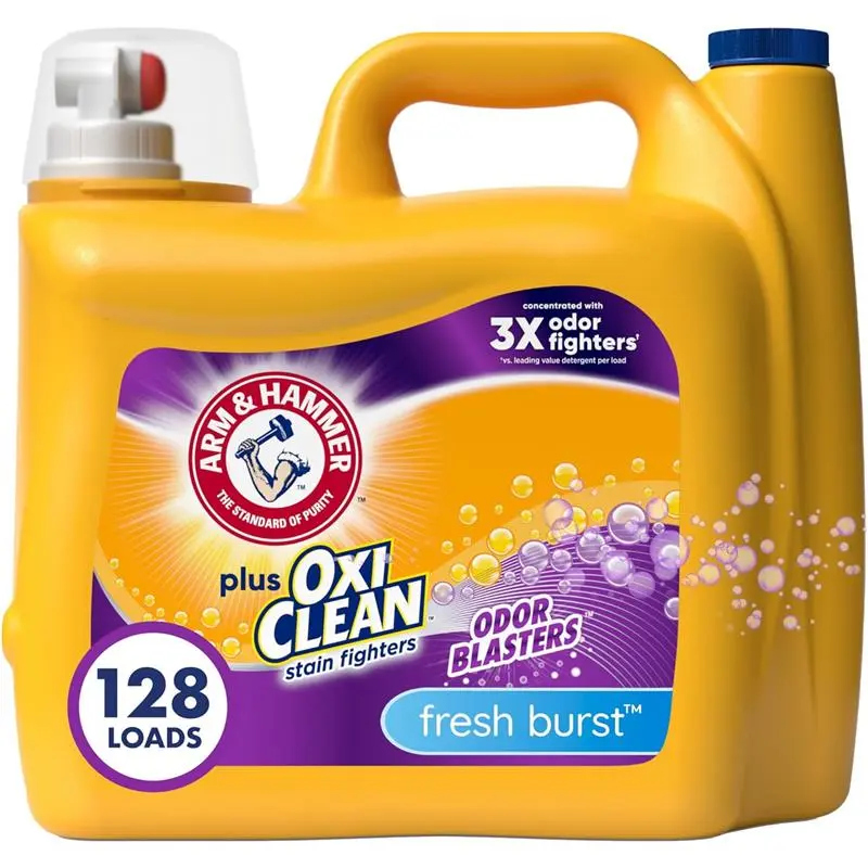 Plus OxiClean Odor Blasters Fresh Burst, 128 Loads Liquid Laundry Detergent, 166.5 Fl oz