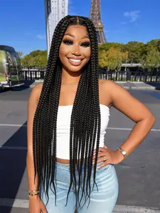 36 Inch Long Braided Lace Front Wigs for Women, Jumbo Box Braid Wigs with Baby Hair, Synthetic Braided Full Lace Wigs for Party, Daily Use, Wigs That Look Like Real Hair