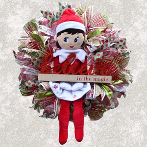 24" Elf Wreath - Elf Christmas Wreath - Believe Wreath