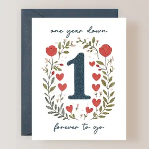 1 Year Anniversary Card, One Year Anniversary Card for Husband, for Wife