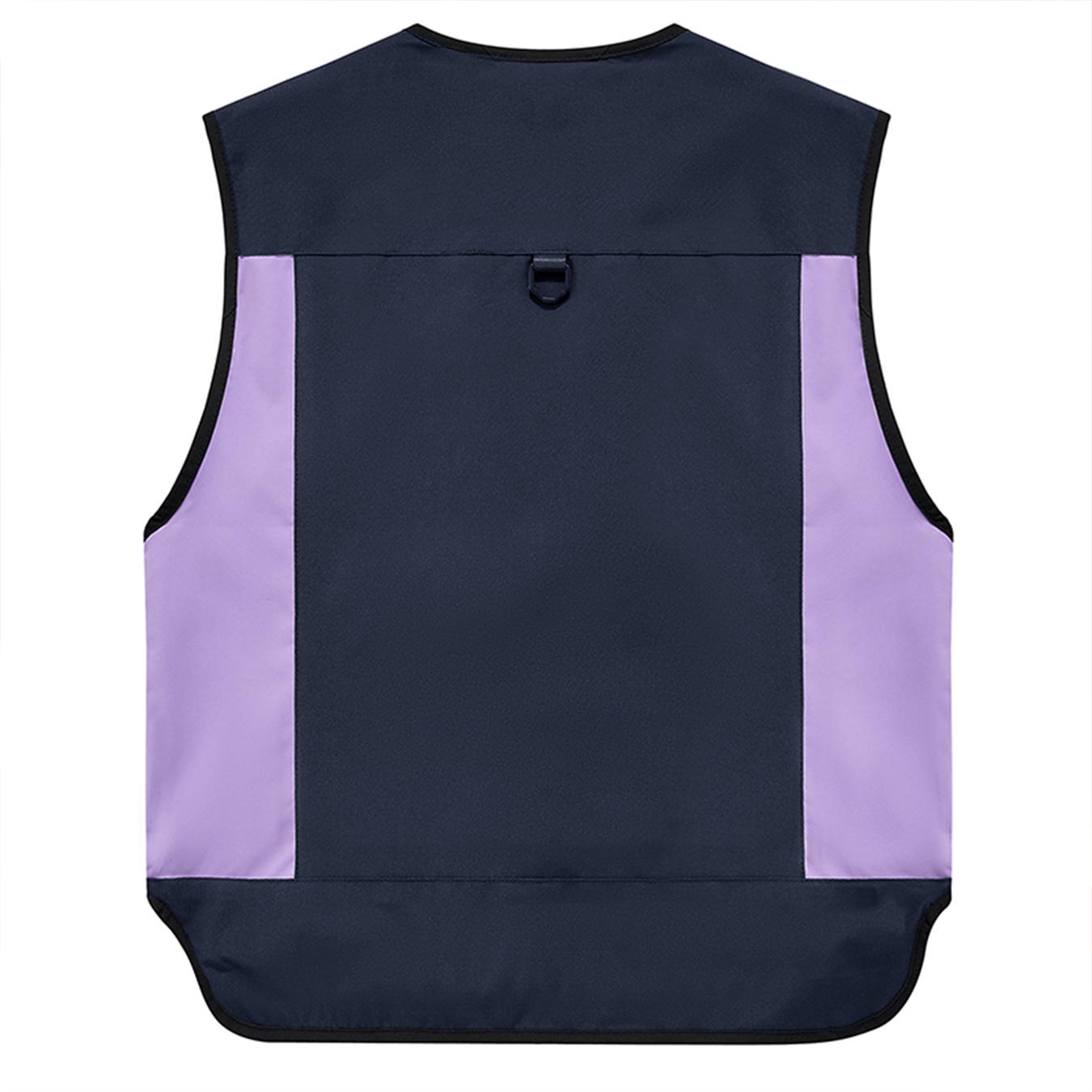 Men’s Color Block Multi-Pocket Utility Vest – Breathable Mesh-Lined Outdoor Cargo Vest