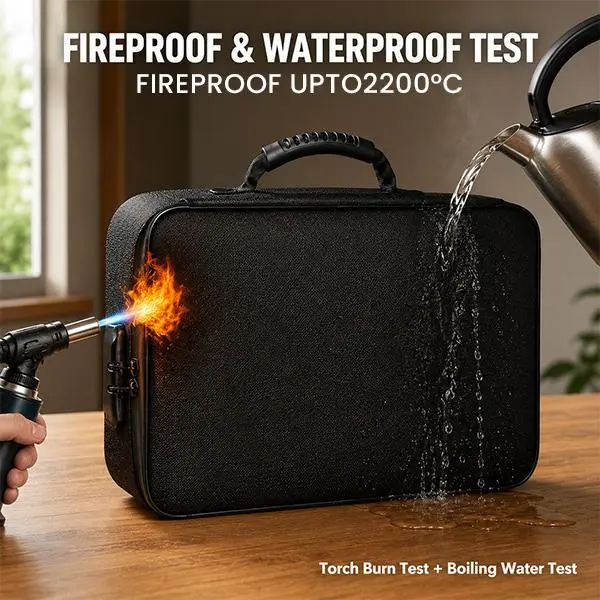 1 fireproof document bag with lock (16 x 12.8 x 5 inches), waterproof important documents storage bag with multi-layer file organizer, graduation decoration “Class of ’26”