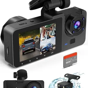 Dash Camera for Cars,4K Full UHD Car Camera Front Rear with Free 32GB SD Card,Built-in Super Night Vision,2.0'' IPS Screen,170°Wide Angle,WDR, 24H Parking Mode, Loop Recording