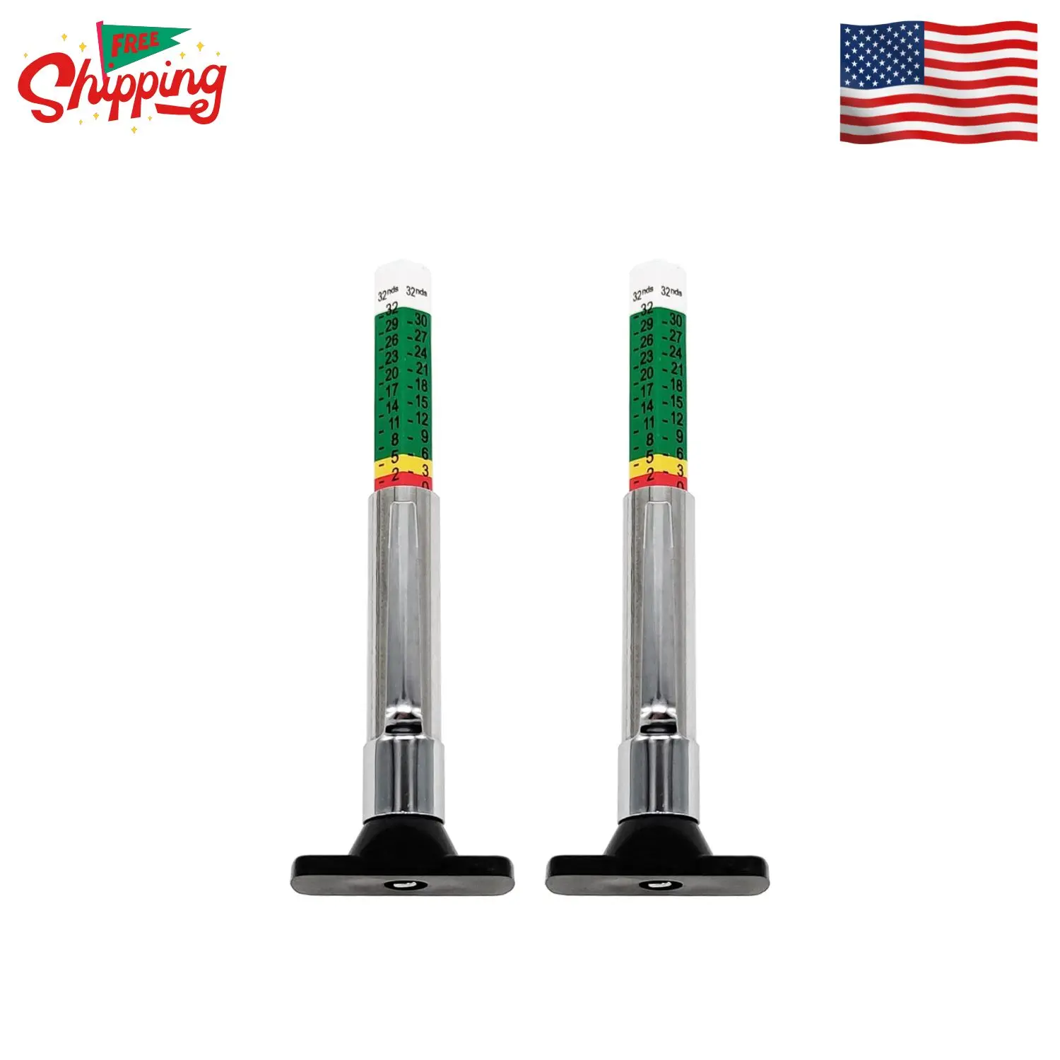 Tire Tread Depth Gauge, 2 Pack