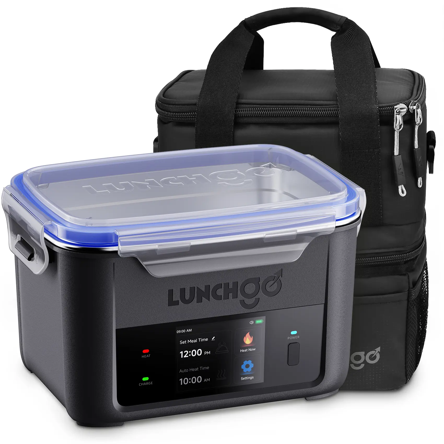 LUNCHGO G1 Smart Electric Heated Lunch Box – Cordless Battery Powered Lunch Warmer, 5-Cup Capacity, 250°F Max, Auto Scheduled Heating for Work, Travel & Outdoor Meals