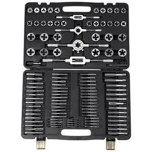 VEVOR Tap and Die Set, TikTokShopBlackFriday, 110-Piece/ I40-Piece  nclude Metric Size M2 to M18, Bearing Steel Taps and Dies, Essential Threading Tool for Cutting External Internal Threads, with Complete Accessories and Storage Case