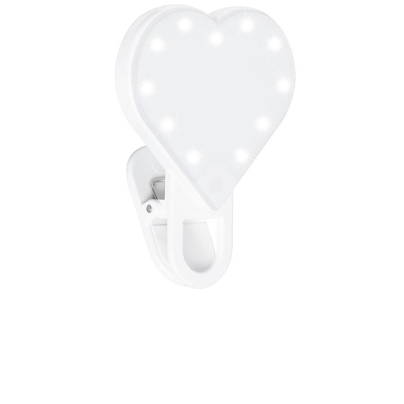 GLAMCOR Riki Sweetheart Selfie Light And Touch Up Mirror in White
