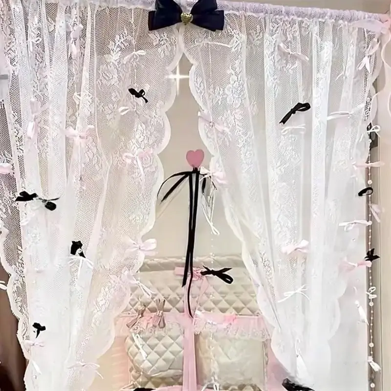 7-meter drapey bead curtain + 40 pink and black bo