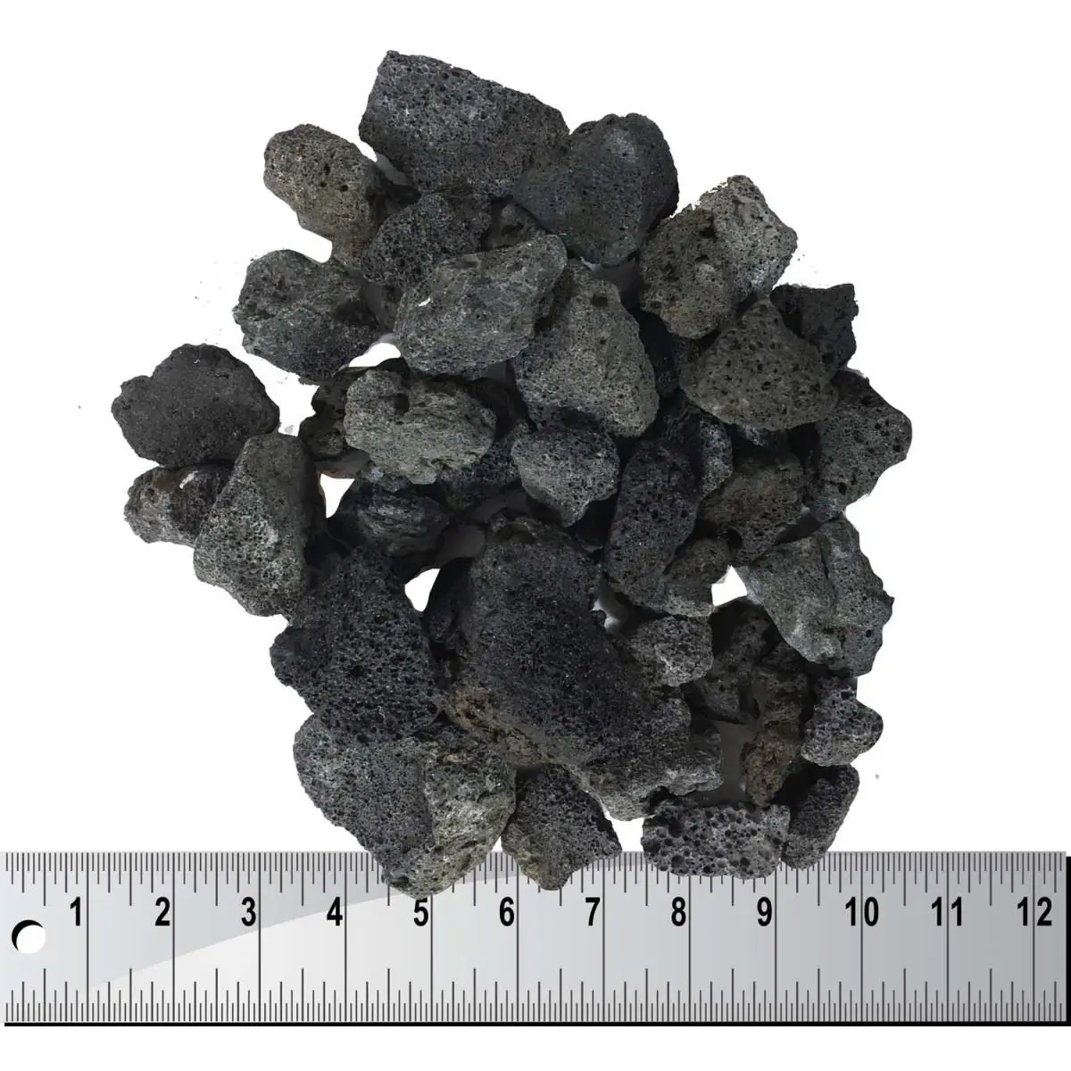 212 MAIN Dagan LR-12 Black Irregular Low Maintenance Rocks, 5 lbs Bag, 1-2 in Size, Fire Media for Home Fire & Festive Decor Additions