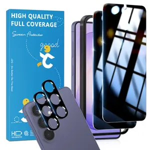 JavoYion 2 Pack for Samsung Galaxy S26/S25/S24/S23 Privacy Screen Protector, 2 Pack Camera Protector, 9H Tempered Glass, Fingerprint Compatible, Anti-Spy