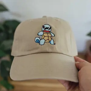 Squirtle Squad Anime Embroidered Hat Y2K Classic Dad Hat, Funny Vintage Baseball Cap, Classic Fashion, Timeless Design for All