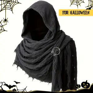 Medieval Renaissance Cape Costumes Viking Shawl Battle Scarf Halloween Cosplay Props for Festive Outfits with Hooded Design