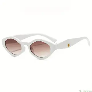 Women's Trendy Styling Semi-Rimless Irregular Cat-Eye Sunglasses - Blue Light Blocking Lenses, Natural Material, Lightweight for Street Photography, Party, Trendy Styling Sunglasses, Semi-Rimless Women's Sunglasses