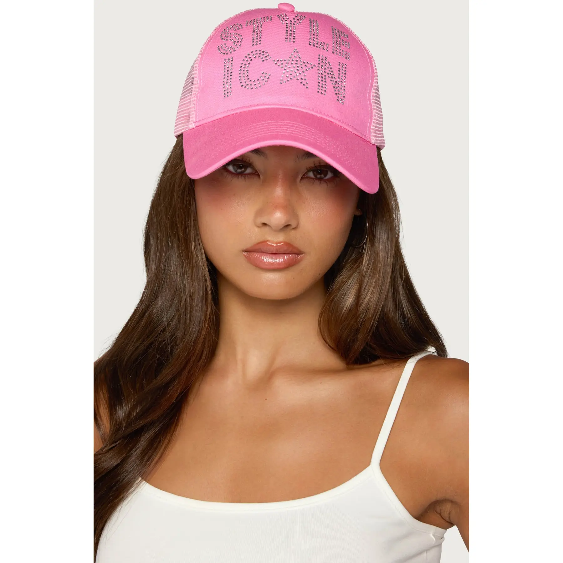 Style Icon Rhinestone Trucker Hat