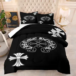 Croheart Pattern Bedding Set, Soft Adult Bedroom Decoration, Suitable For Giving To Friends And Family, As a Moving And Holiday Gift, Including 1 Blanket And 1 Or 2 Pillowcases Without Pillowcases