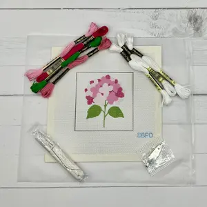 Pink Hydrangea Needlepoint Kit