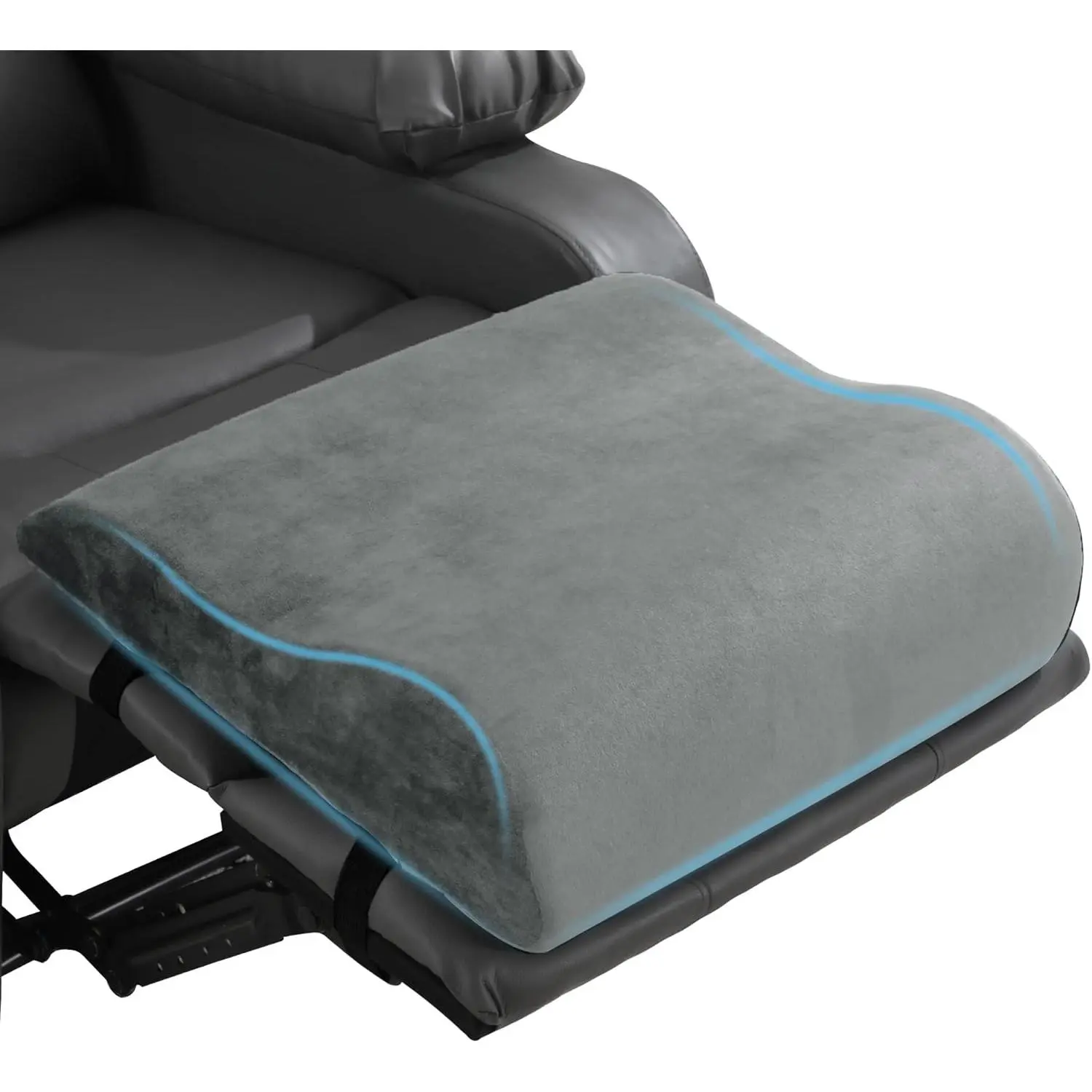 Recliner  Pillow,  Foot Rest Cushion Wave Shape Recliner Footrest Extender, Multi Purpose  &  Support Pillow for Bed, Sofa Couch, (Light Grey)