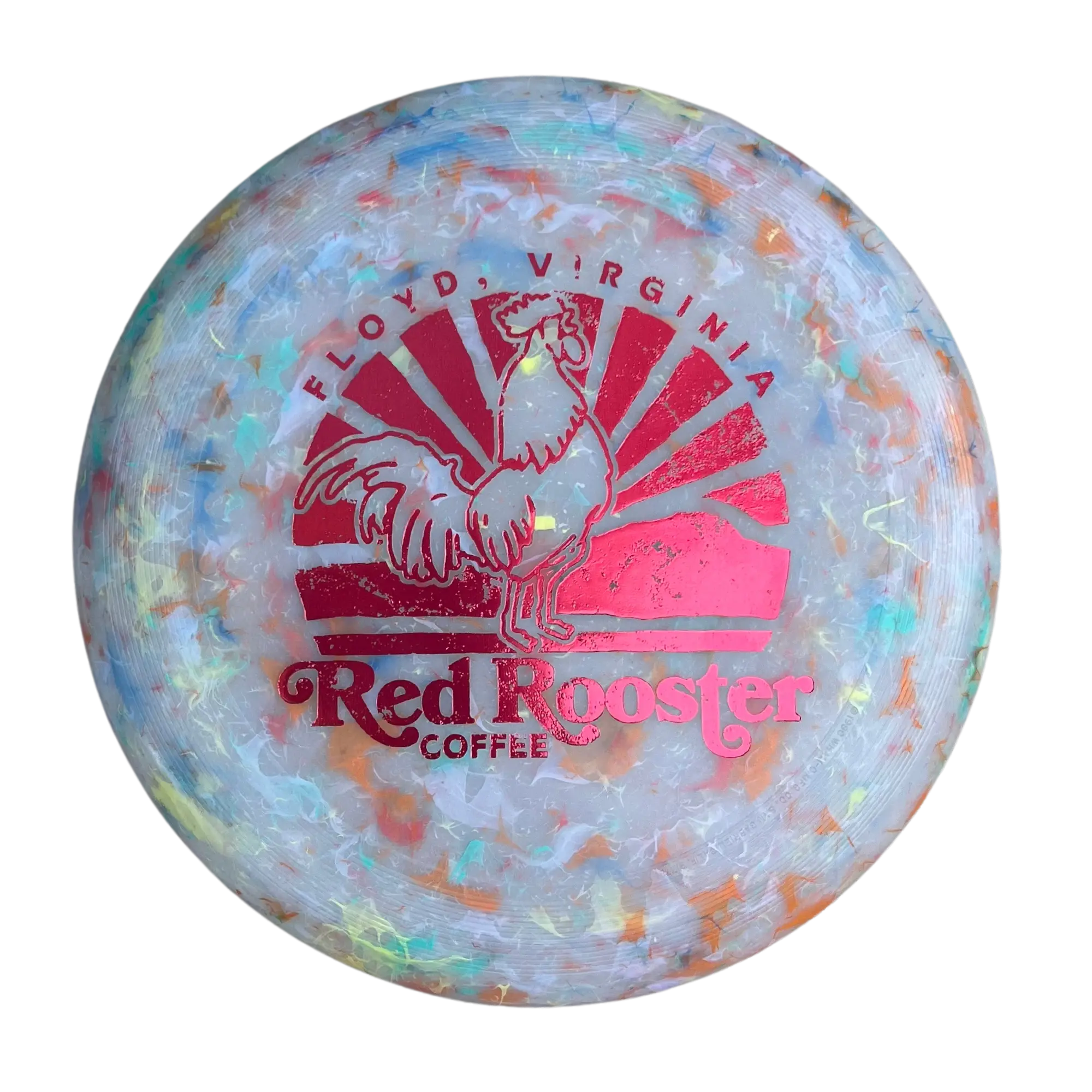 Red Rooster Coffee Recycled UMAX Frisbee - Eco-Friendly 10 7/8" Diameter Fun in Sun Time Game Made in USA