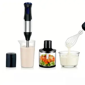 Immersion Blender 4-in-1 Immersion Blender Set, Hand Blender with 500ml Chopper, 700ml Beaker, Whisk, Stainless Steel Stick Blender for Baby Food, Smoothies, Sauces, Soups，Busy Parent’s Baby Food Prep，Fitness Enthusiast’s Daily Smoothie Prep