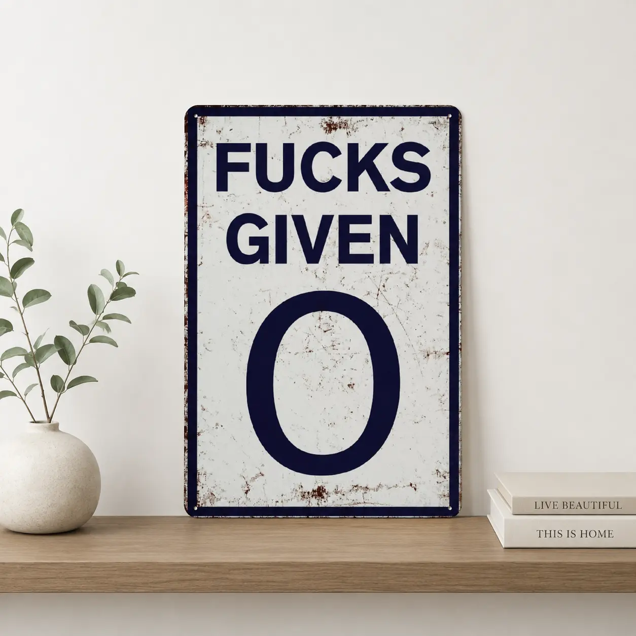 Funny Fucks Given 0 Metal Tin Sign, Vintage Wall Decor, Rustic Bar Decor, Man Cave Decor, Funny Wall Art, Home Decor, Garage Decor, Pub Sign, Wall Decor, House Decor, Gifts for Boyfriend, Bedroom Decor, 8x12 Inch