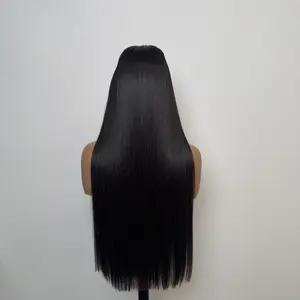 100% RAW VIETNAMESE HAIR 13X4 HD LACE Natural Black Colour Straight Wig 200% Density Selectable cap type: drawstring cap or normal cap 20-30 inches Human Hair Wig