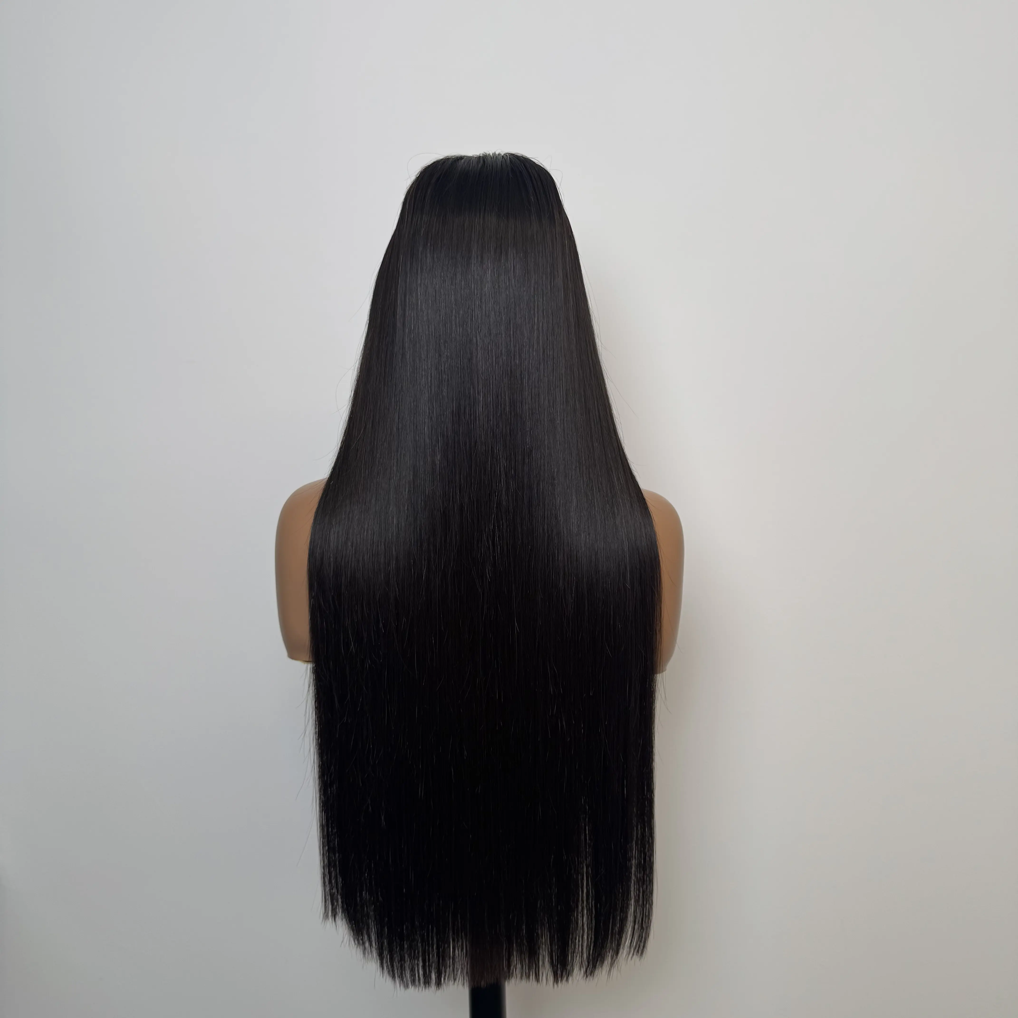 100% RAW VIETNAMESE HAIR 13X4 HD LACE Natural Black Colour Straight Wig 200% Density Selectable cap type: drawstring cap or normal cap 20-30 inches Human Hair Wig