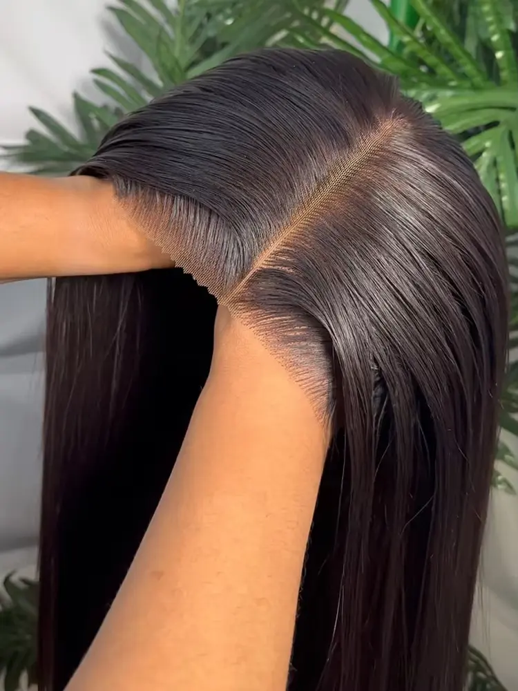 9x6 Glueless HD Lace Wig 180% Density Straight Virgin Human Hair 5x5 Closure Wig Pre-Cut Lace Frontal Wig For Women 180% Density Natural Black No Glue Needed TikTokShop Memorialday