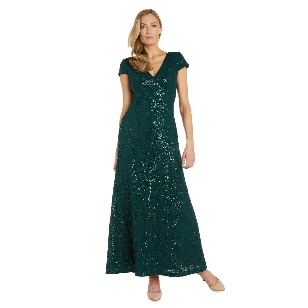 R&M Richards 2858 Long Mother of the Bride Sequin Formal Dress