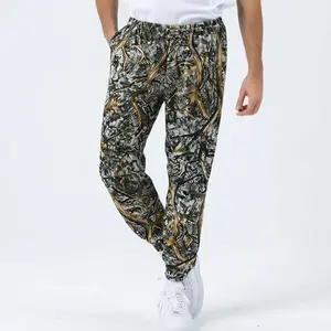 Men’s Jungle Branch Camouflage Jogger Pants, Hunting-Style Print, Loose Fit, Elastic Waistband, Athletic Sweatpants, Pants for Guys, Suitable for Everyday Wear, Outdoor Activities